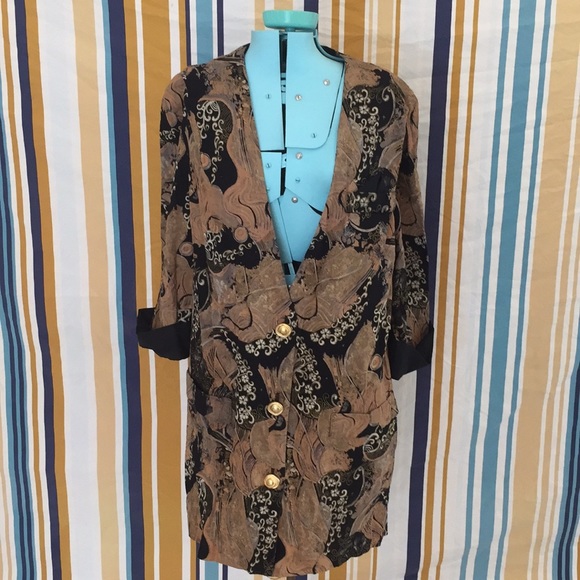 True Vintage Black and Brown Blazer - Picture 1 of 8